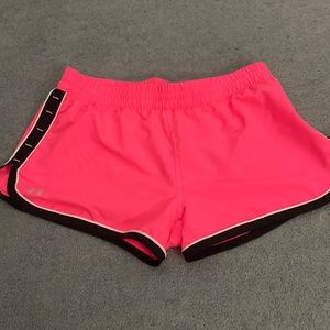 Pink Under Armour track shorts